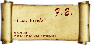 Fitos Ernő névjegykártya